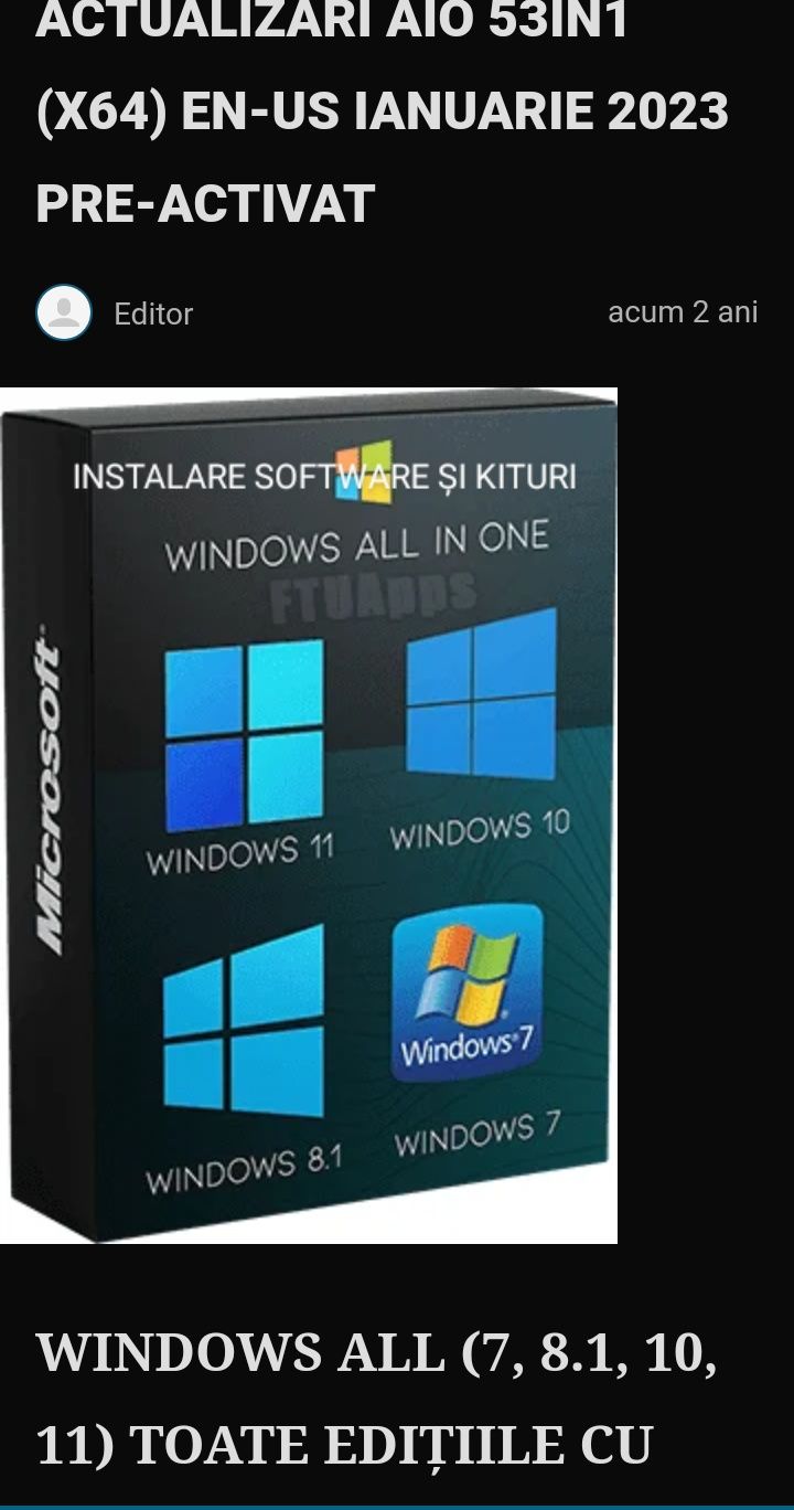 Instalare Software Windows 8/10/11/Drivere/Kituri