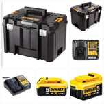 Куфар Tstak6 + Батерия DCB184/5Ah +Зарядно DCB1104 Dewalt