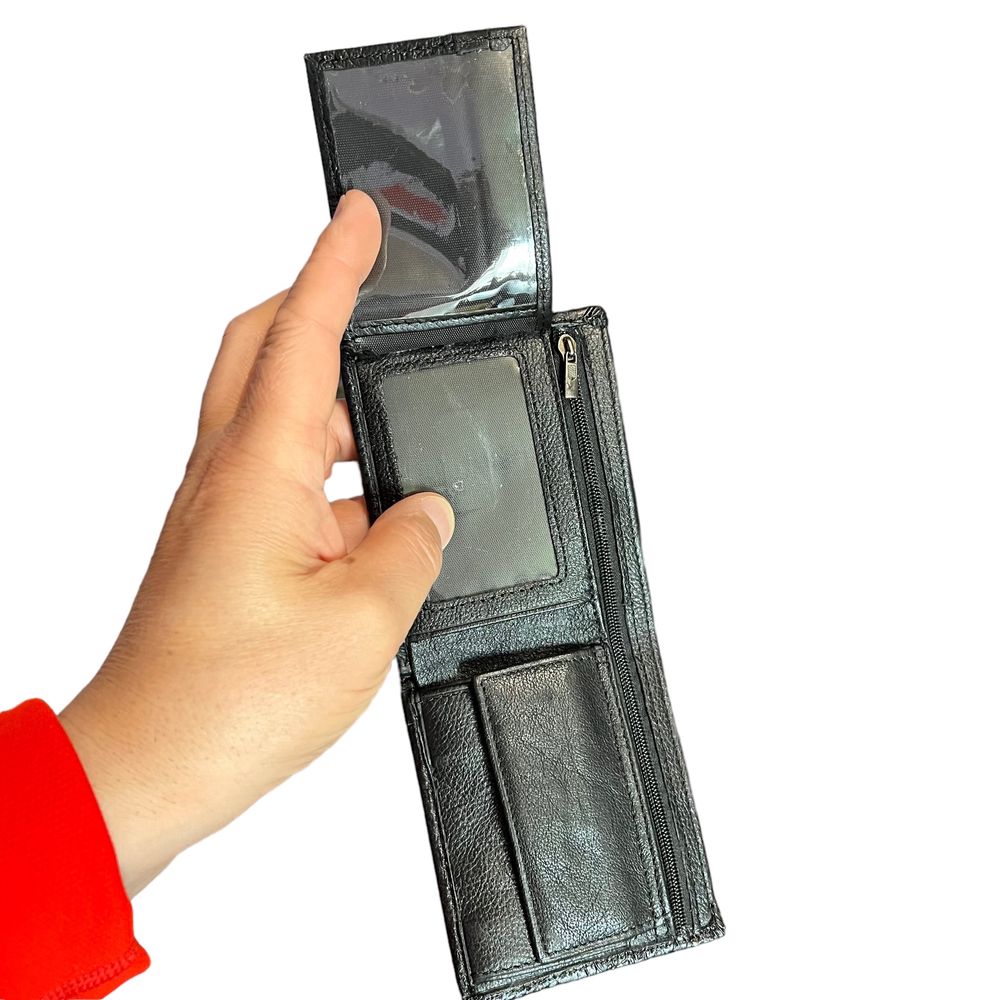 мъжки портфейл функционален има джоб за монети с тик так копче