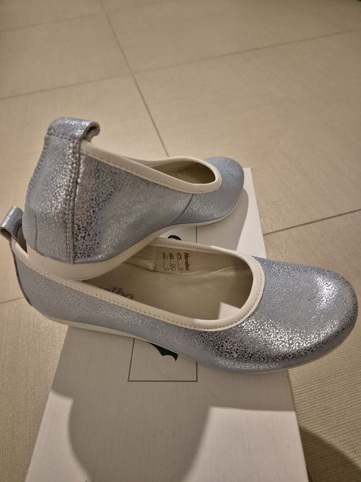 Balerini Malerbo albastru bleu stralucitor, marime 34