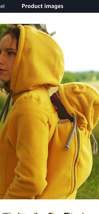 Полар за бебеносене, отпред и на гръб, жълт