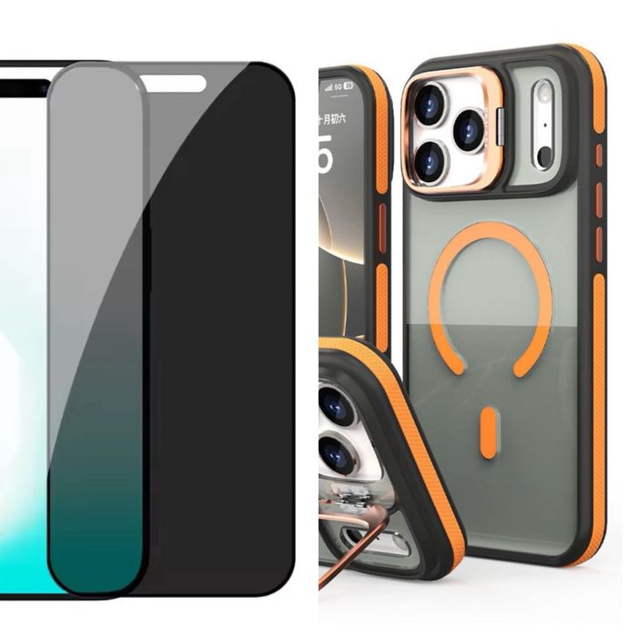 IPHONE 17 17 AIR 17 PRO 17 PRO MAX - Husa Magsafe Stand + Folie Sticla