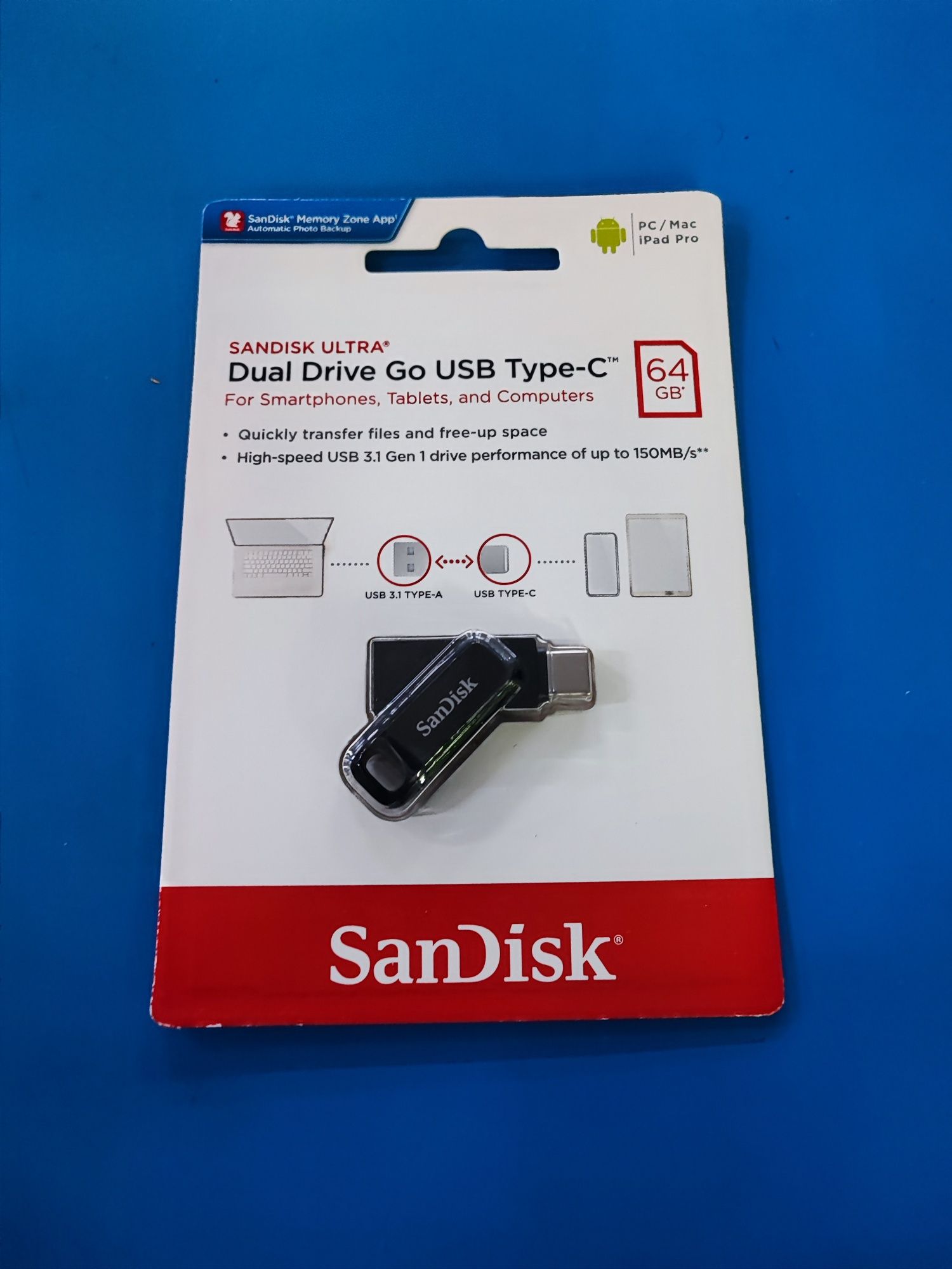 Memorie USB SANDISK Ultra Dual Drive Go USB Type C 64GB