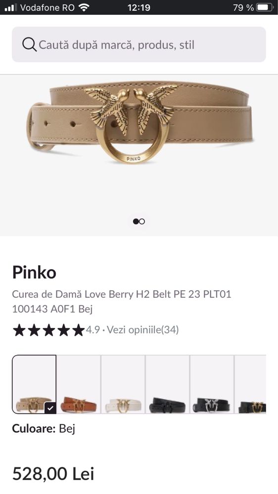 Pinko curea de piele femei, originala 100%!