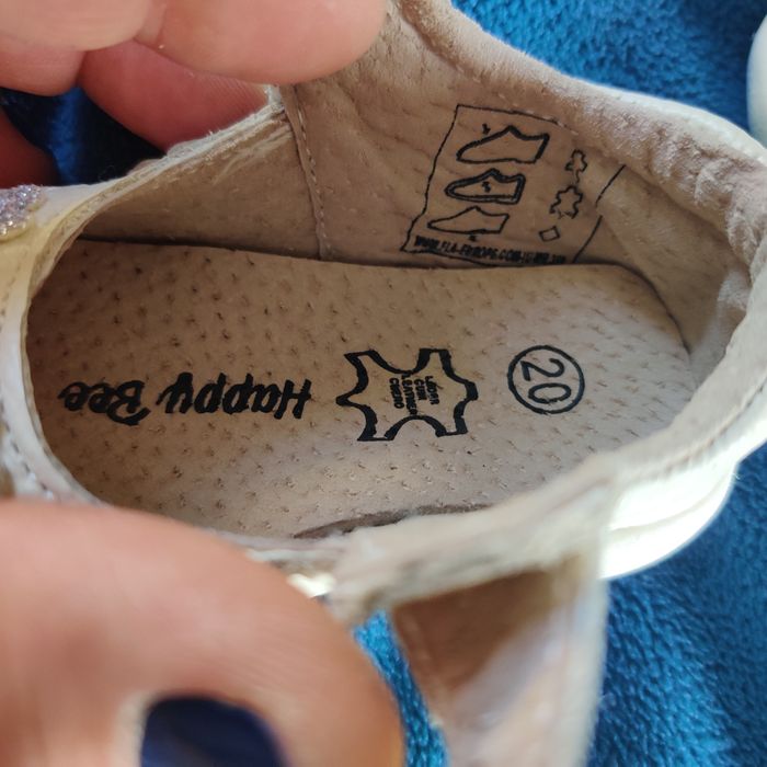 Pantofi fetita albi piele marimea 20