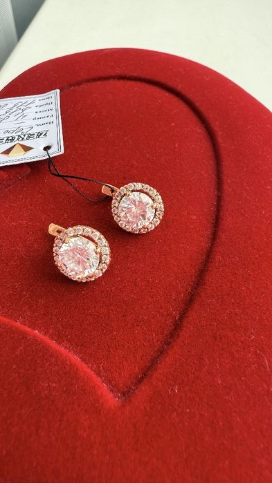 Серьги золотые 585 пробы с фианитами