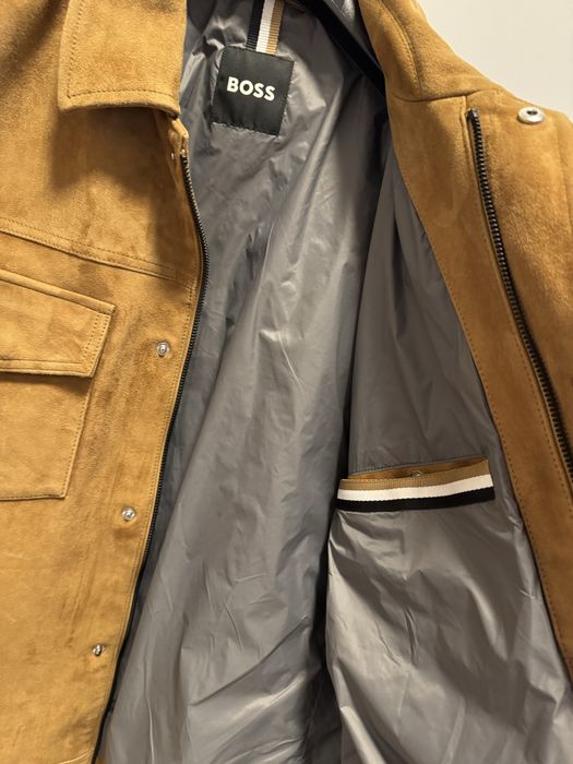 Geaca piele intoarsa Boss M-L noua!