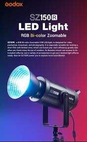 Lampa LED GODOX SZ150R RGB Bi-color Zoom 150W Lumină studio 2800–6500K