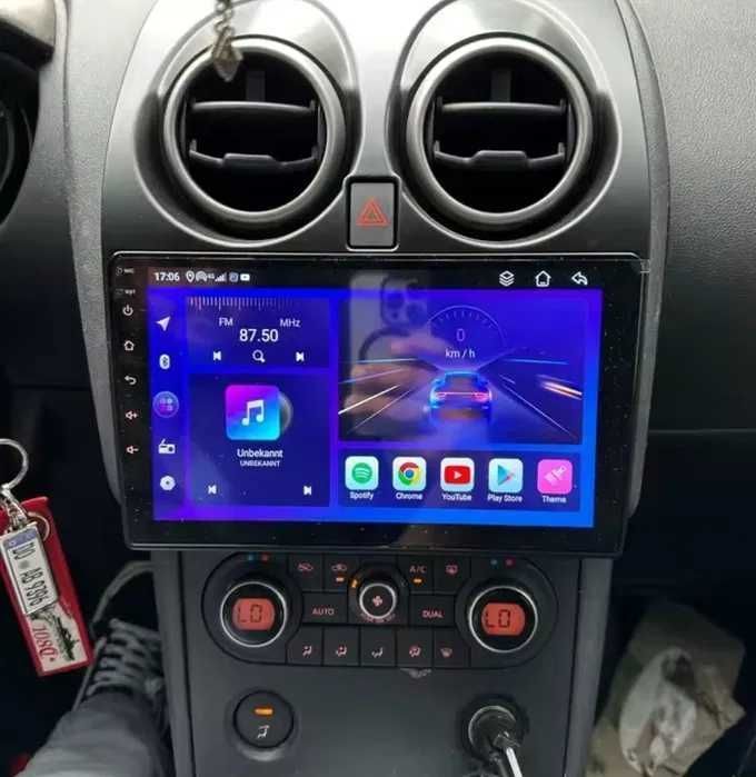 1-8GB Navigatie dedicata Android Nissan Qashqai 1 J10 CARPLAY QLED