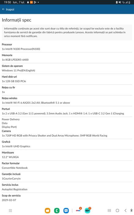 Vând laptop Lenovo 500w Yoga