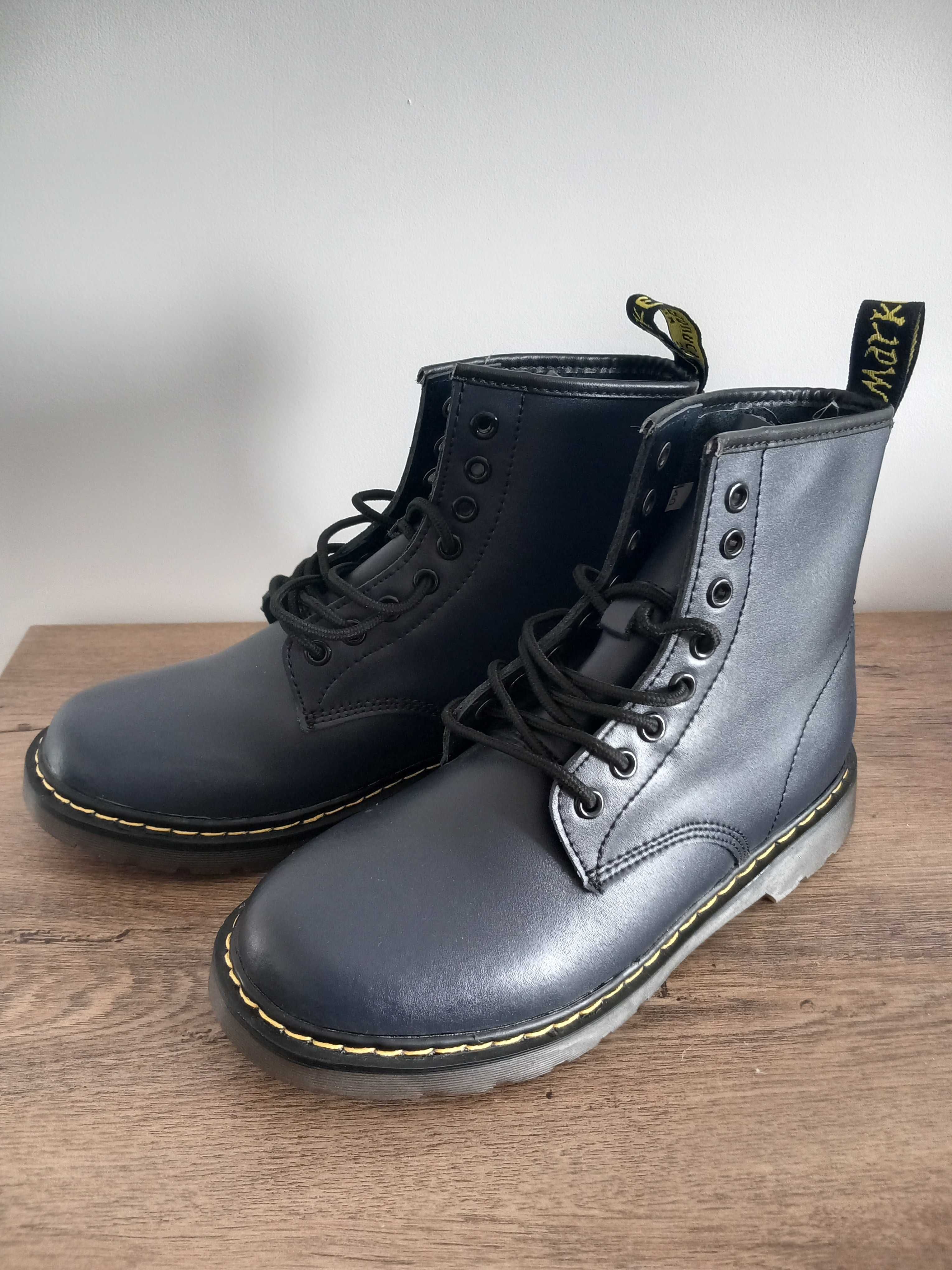 Bocanci Piele naturala, Navy, marime 40