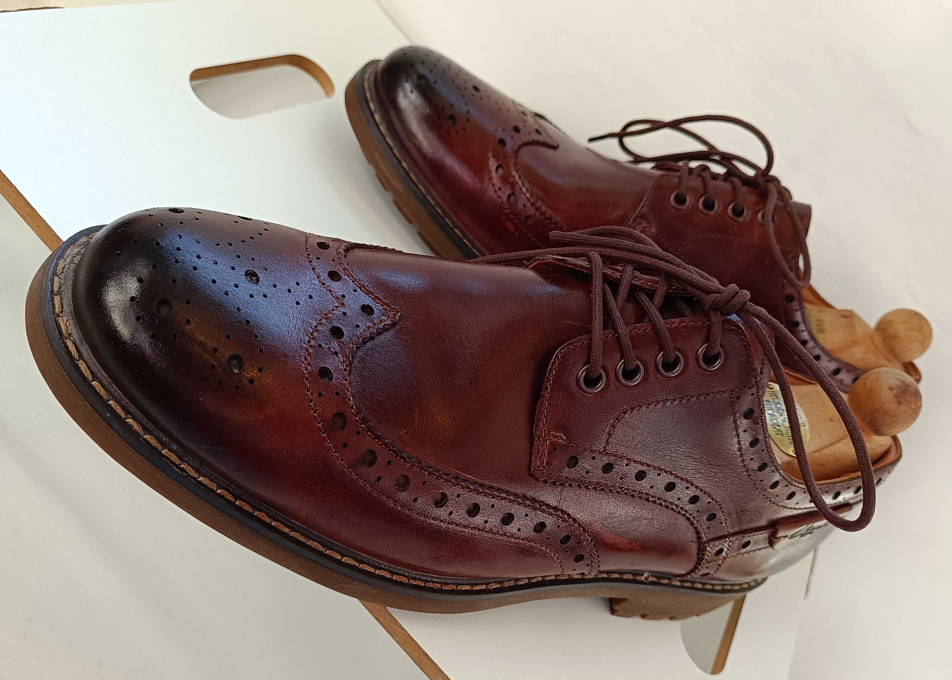 Pantofi derby brogue 46 premium Clarks piele naturala
