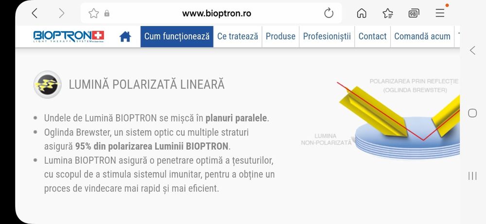 Aparat bioptron compact 3