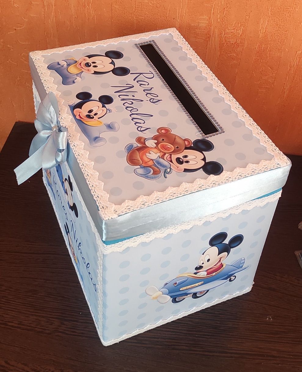 Cutie dar botez - Minnie sau Mickey Mouse