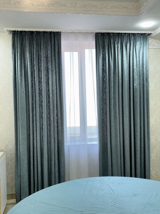 Занавес полный комплект темносиний цвет