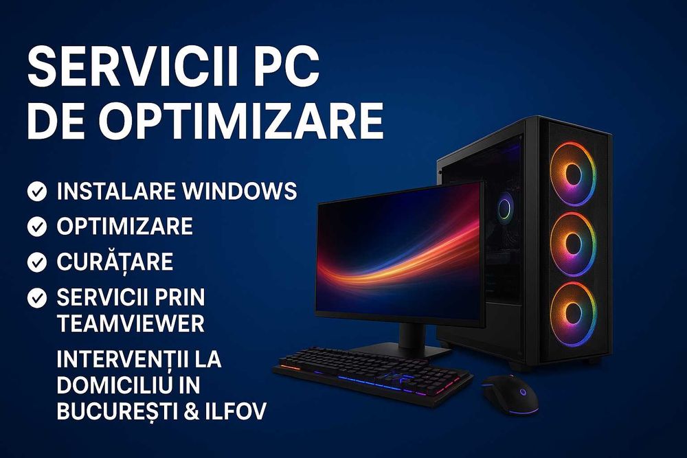 Optimizare PC –Instalare Windows/Optimizare/Curățare-București & Ilfov