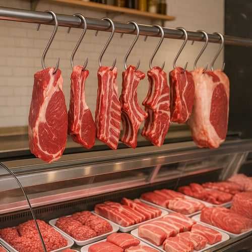 Set 15 carlige din inox  macelarie sau afumatoare carne tip S, 15 cm