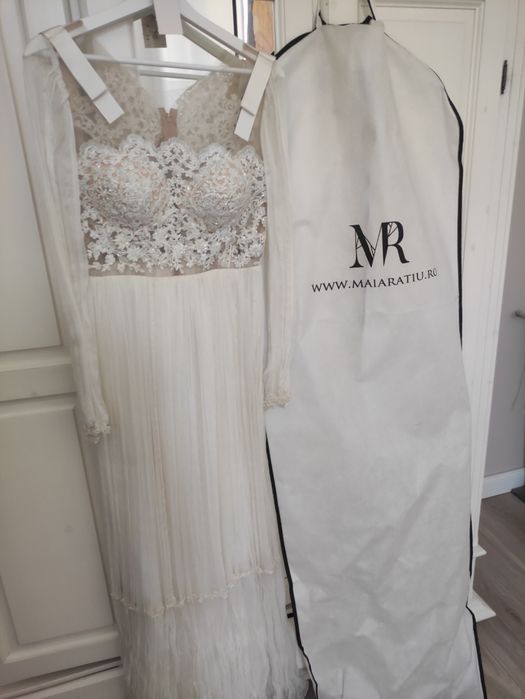 Rochie mireasa mătase Maia Rațiu noua S