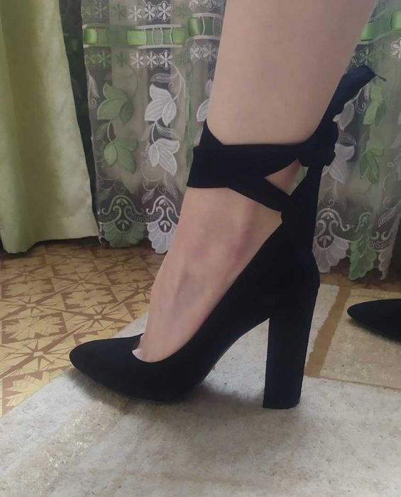 Туфли замшевые черные