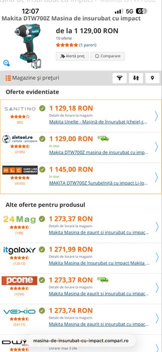 Makita DTW700 Masina insurubat Impact/Prezoane Noua!Originala!