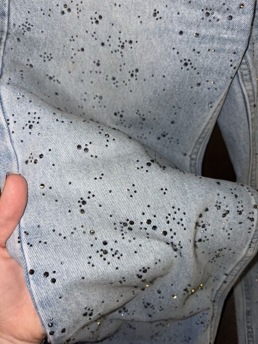 Топ дънки,с камъни в син цвят