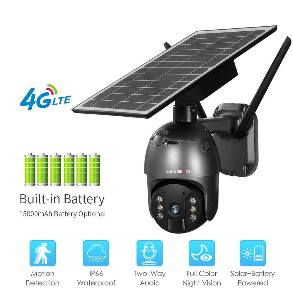 Camera de supraveghere 4G, HD, 3MP, Incarcare cu panou Solar, PIR, PTZ