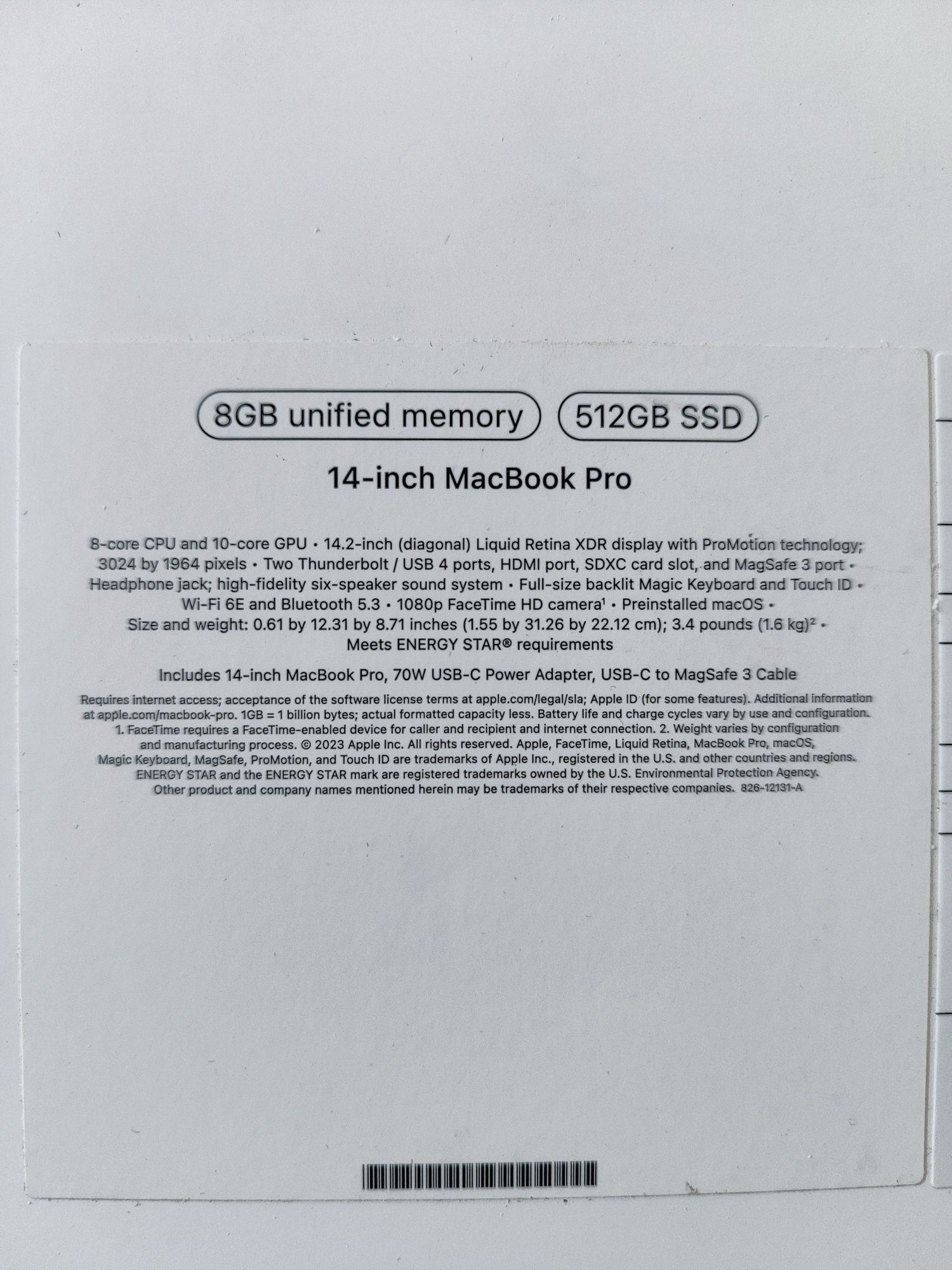 Продам новый MacBook Pro 14 M3 8/512