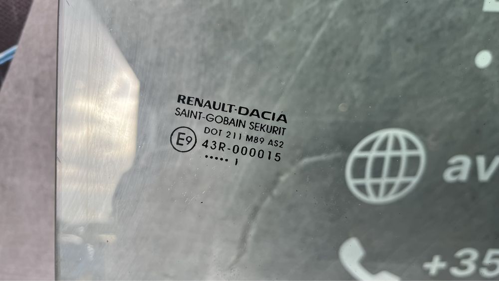 Стъкло на предна дясна врата Dacia Dokker 2012-