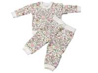 Set de bluza si pantalon cu imprimeu cu flori pentru bebelus