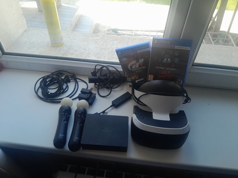 PS VR 1 Полный Комплект + 2 Move + Переходник для PS5 + Игры