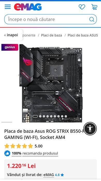 Placa B550 Rog Strix Wi-Fi