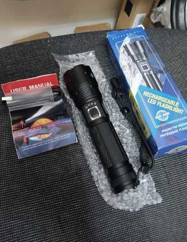 Тактически LED фенер PUAIDA, 10 000 LM, 4800 mAh батерия
