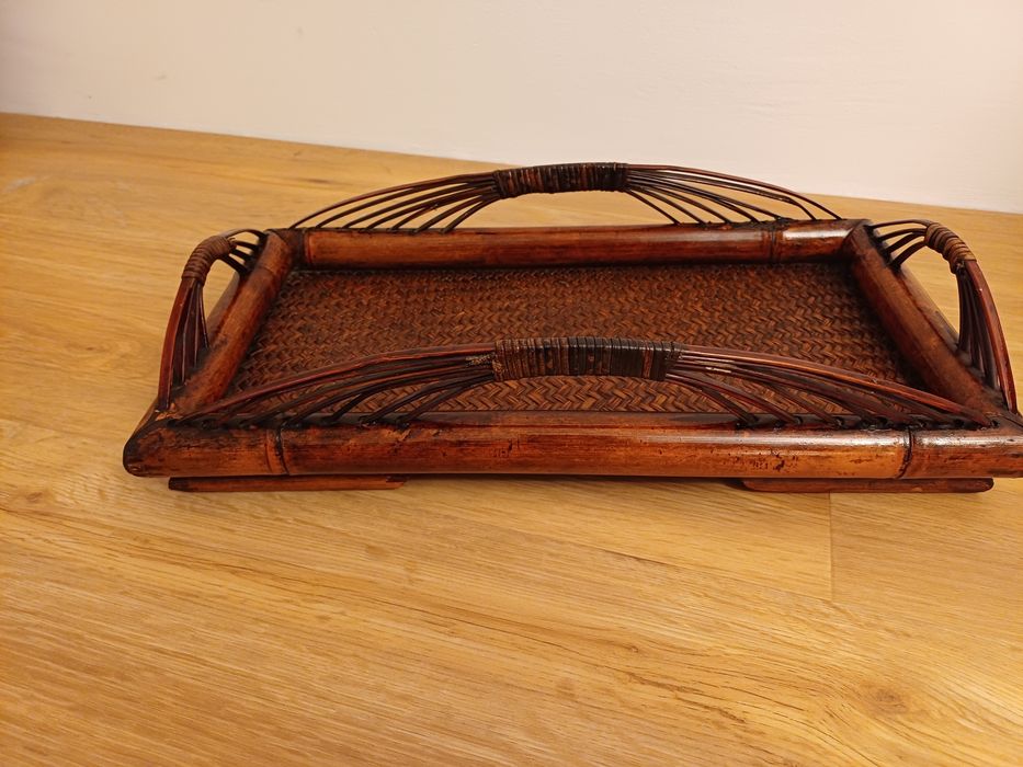 Accesoriu decorațiune vintage colectie bambus răchită Franța 1940