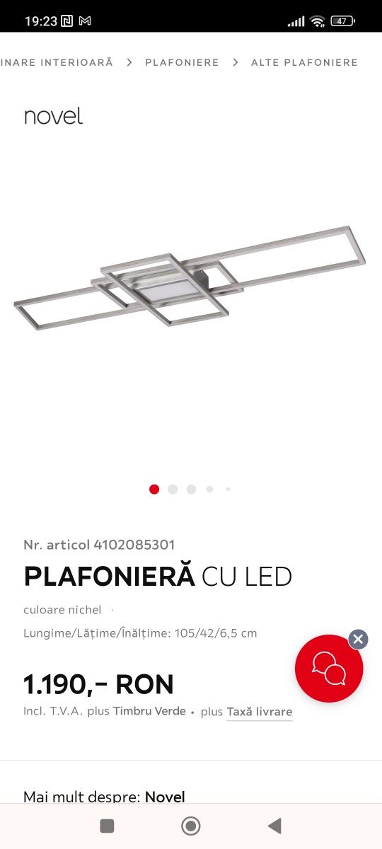 Plafoniera led inteligenta 7100l noua