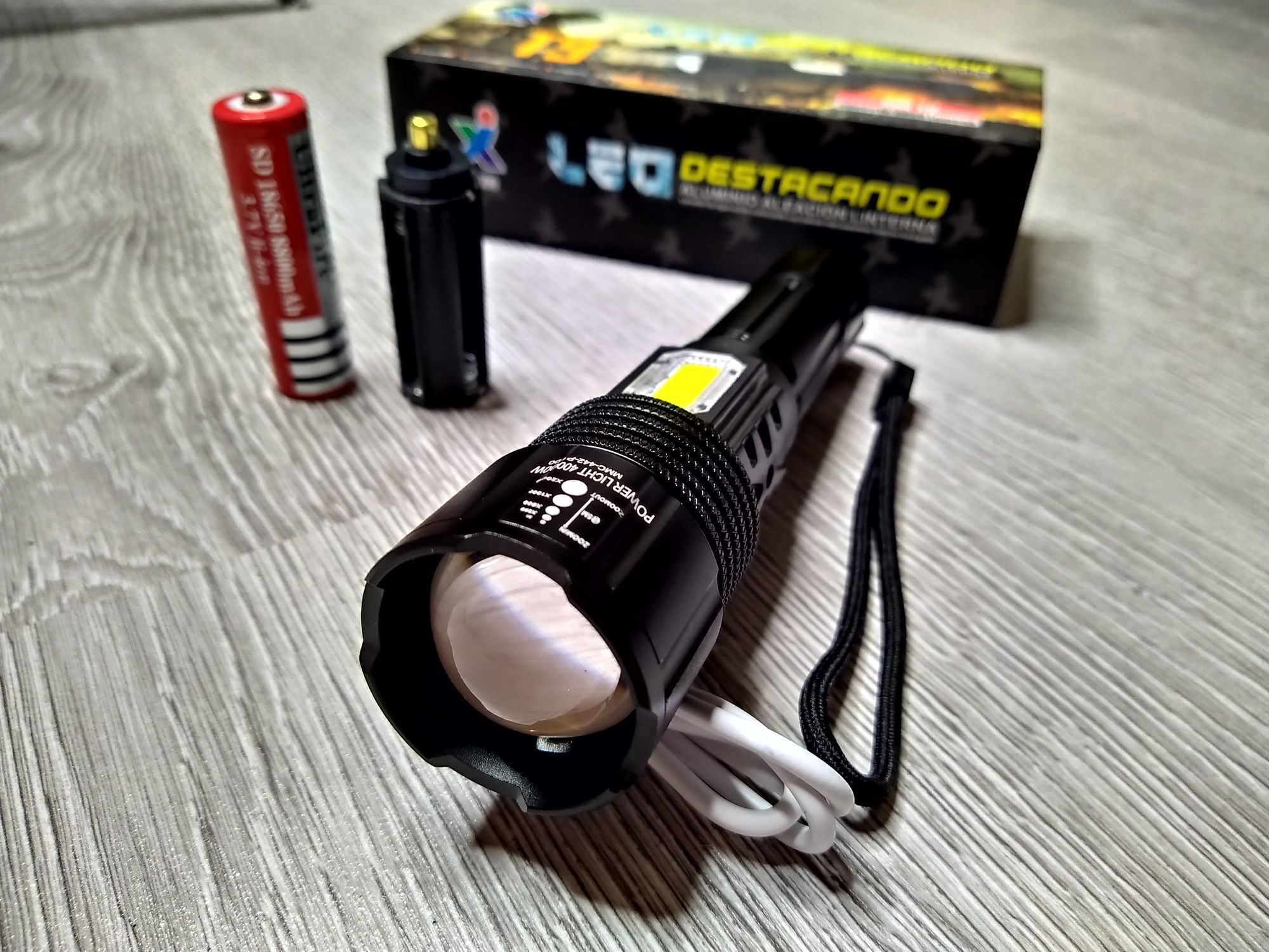 Lanterna Profesionala, Metalica Led MMC P100 + LED Cob Lateral