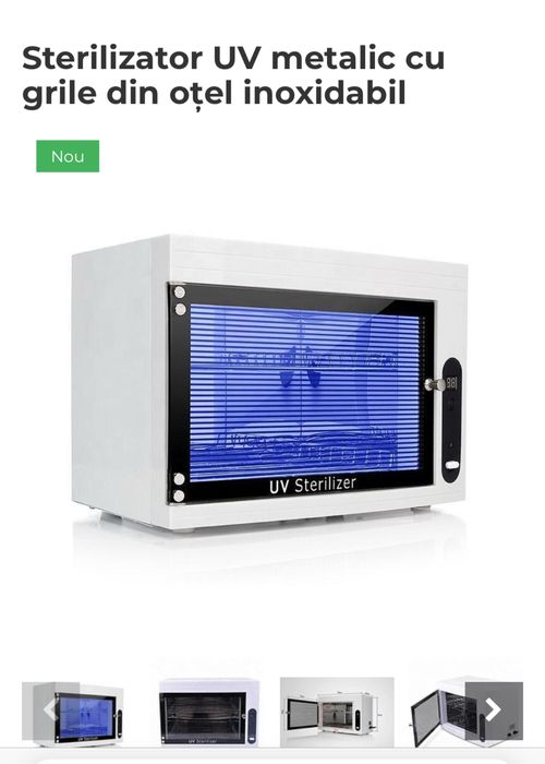 Sterilizator UV metalic cu grile din oțel inoxidabil
