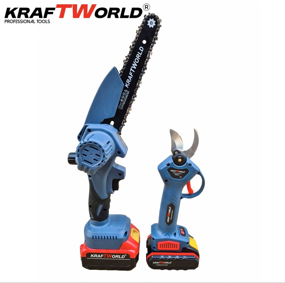 Комплект: Мини Резачка и Лозарска Ножица KraftWorld с 4бр батерии