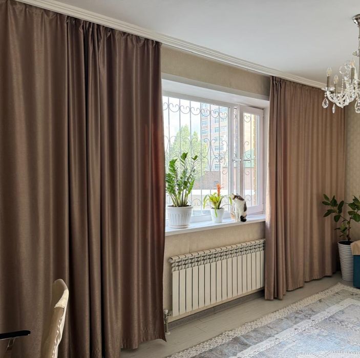 Шторы для окна на широкую стену