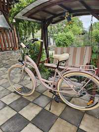 Bicicleta dama roz cu cos