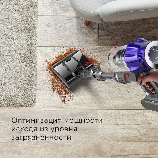 Пылесос вертикальный беспроводной РЕДМОНД VH1319, гибкий корпус