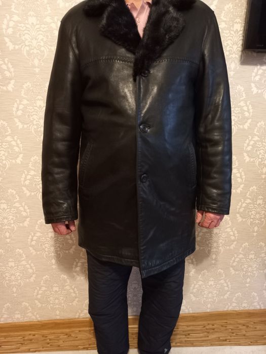 Дубленка мужская, почти новая, 54 размер, натуральная кожа, овчина,