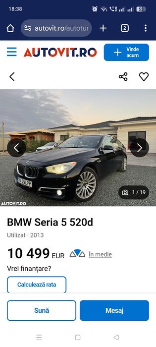 Vând bmw GT 520 d seria 5 2013,xdrive