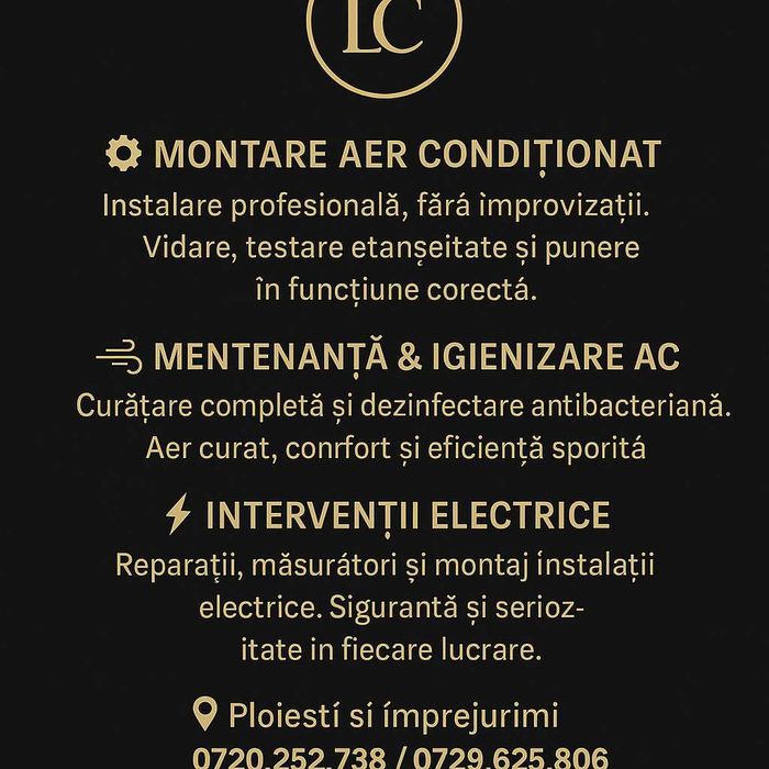 Montaj AC / Igienizare si Mentenanta AC / Lucrari electrice