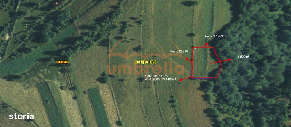 Teren de vanzare Marisel 1.500m²