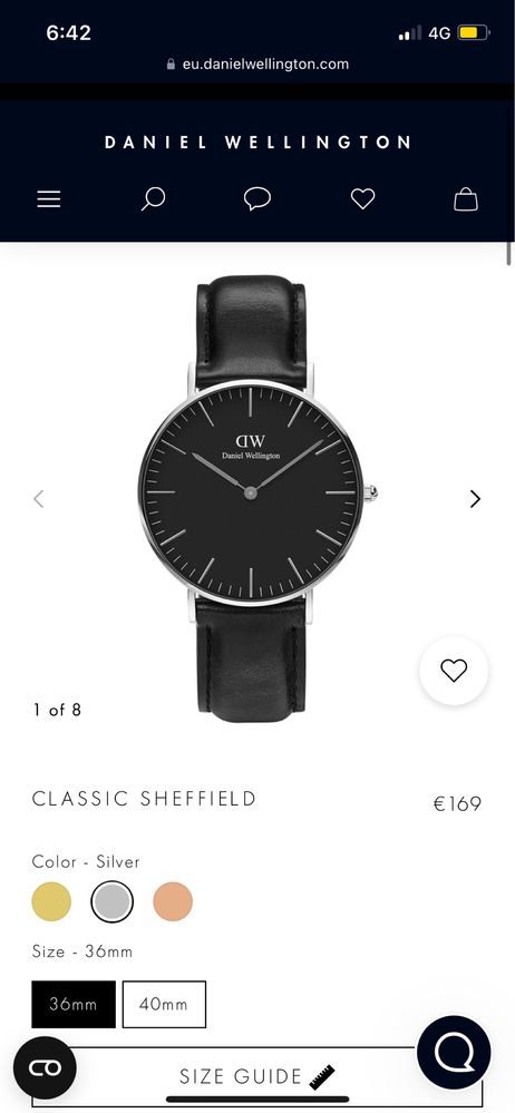 Ceas Daniel Wellington Nou + Brățară din argint