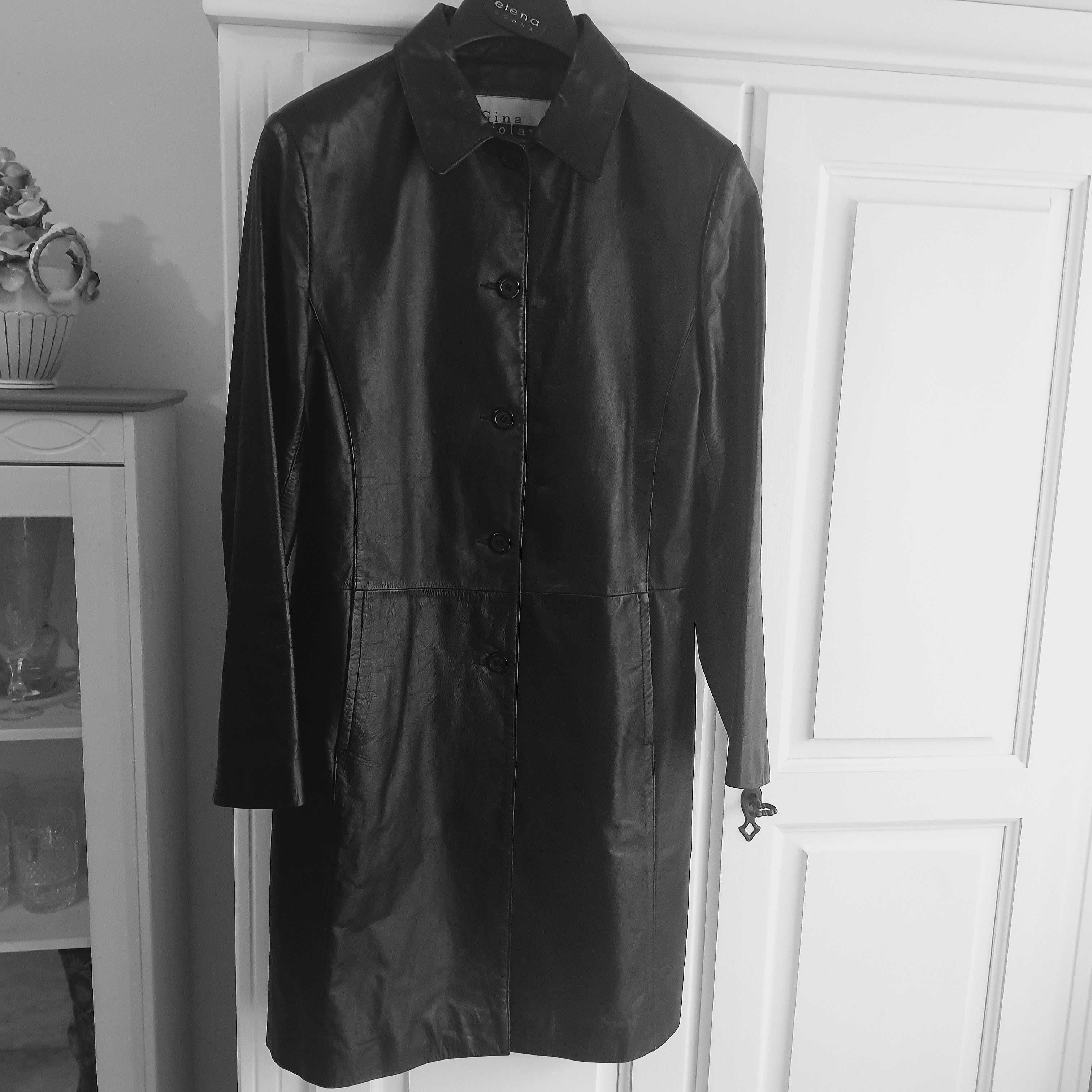 Vand trench coat de piele naturala, import Italia, model actual