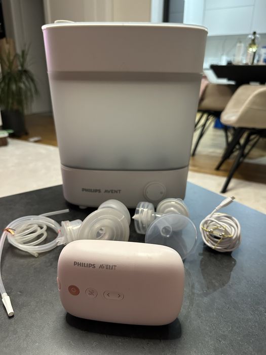 Set Philips avent pompa de muls si sterilizator