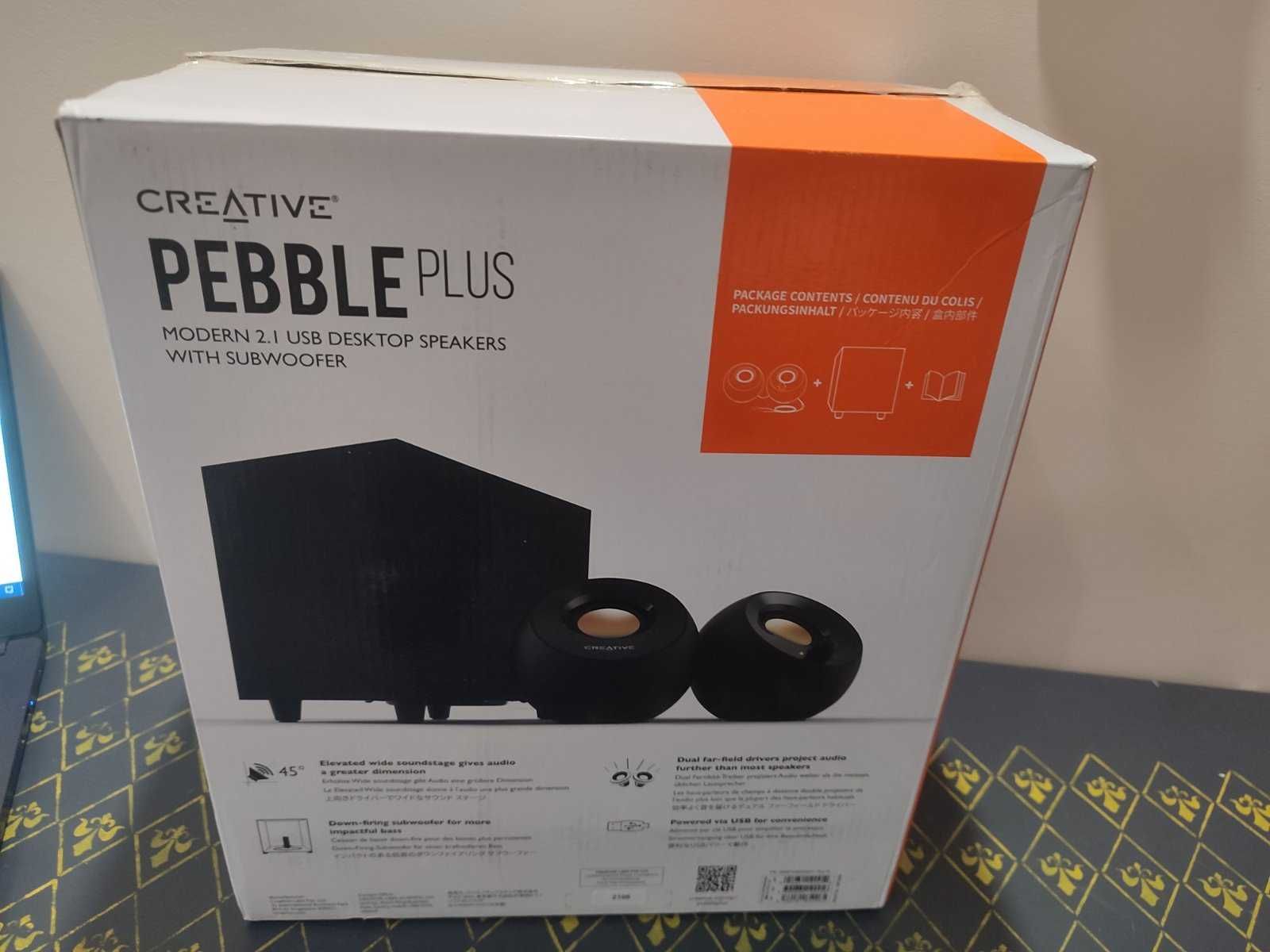 Creative Pebble Plus 2.1, Тонколони 8W, Черни/Аудио продукти,12 м.гар