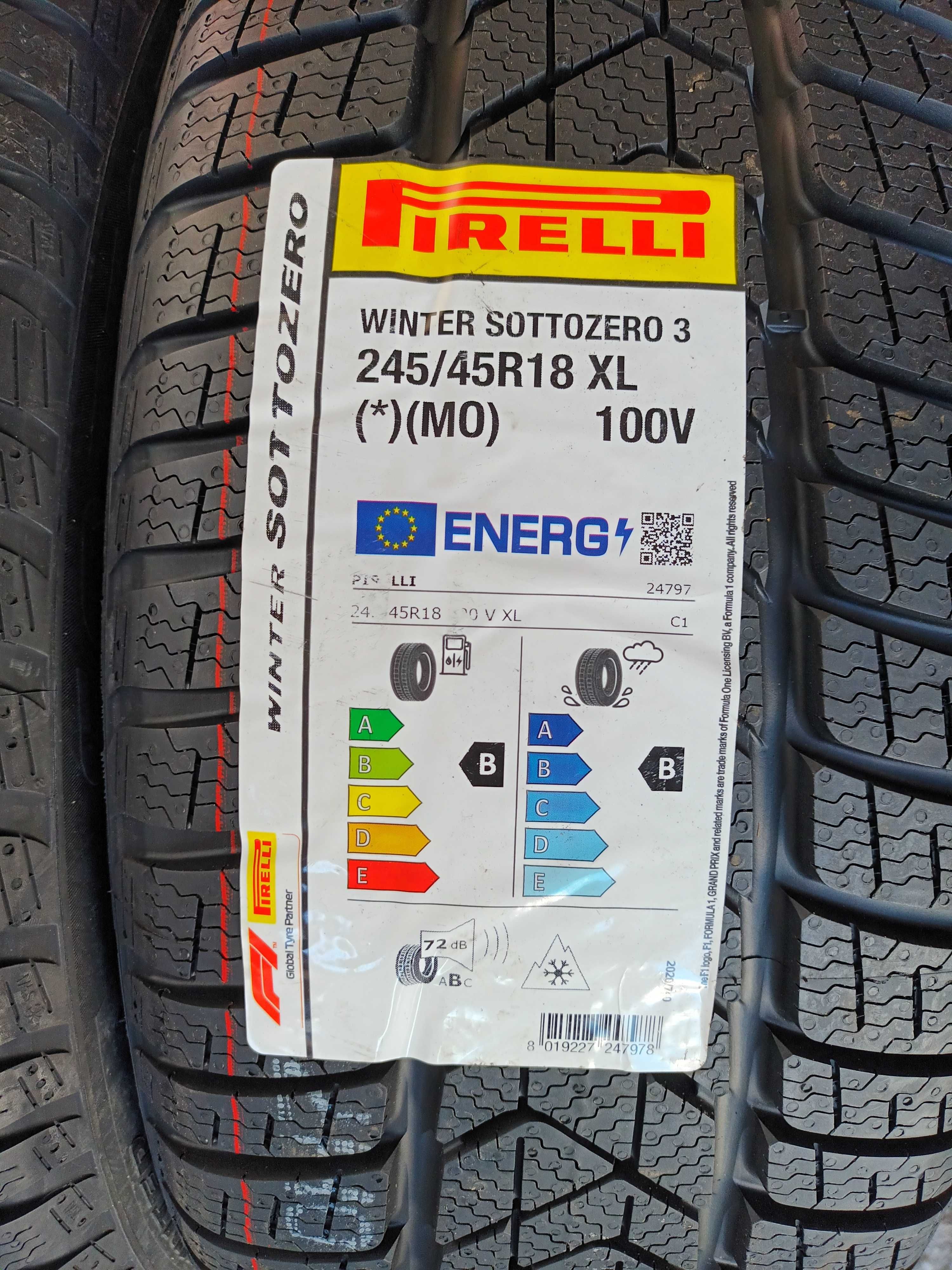 4 Нови зимни гуми 245/45R18 Pirelli Winter Sottozero3 MO* 100V Germany