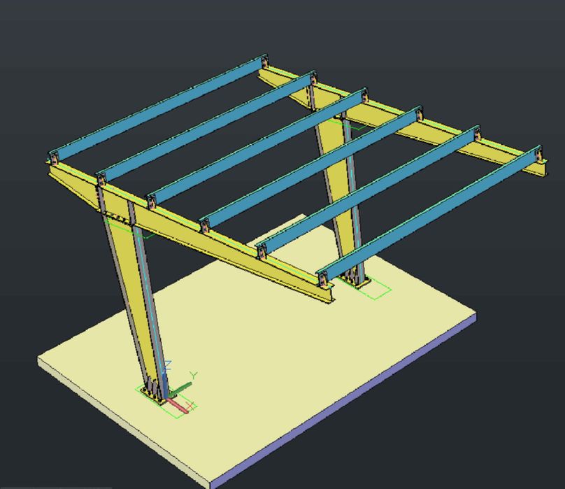Carport metalic fotovoltaic o masina